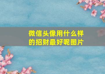 微信头像用什么样的招财最好呢图片