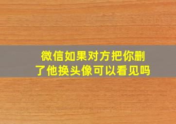 微信如果对方把你删了他换头像可以看见吗