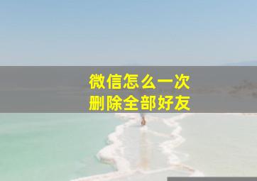 微信怎么一次删除全部好友