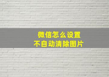 微信怎么设置不自动清除图片