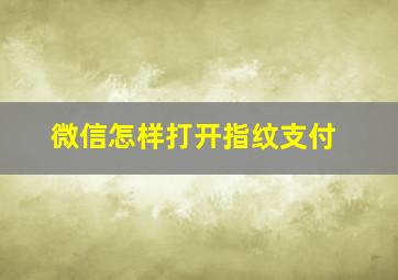 微信怎样打开指纹支付