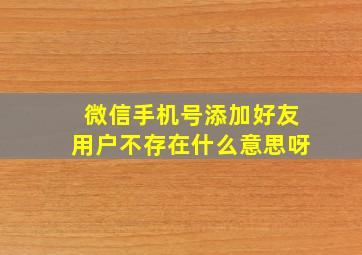 微信手机号添加好友用户不存在什么意思呀