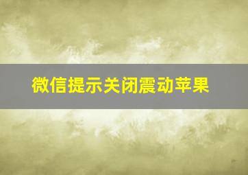 微信提示关闭震动苹果