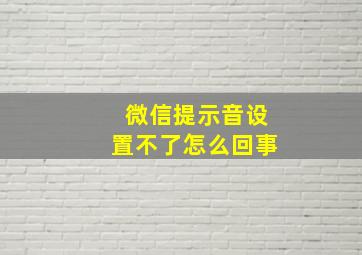 微信提示音设置不了怎么回事