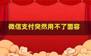 微信支付突然用不了面容