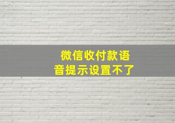 微信收付款语音提示设置不了