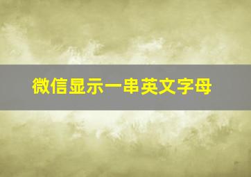 微信显示一串英文字母