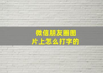 微信朋友圈图片上怎么打字的