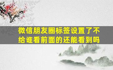 微信朋友圈标签设置了不给谁看前面的还能看到吗