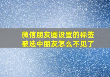 微信朋友圈设置的标签被选中朋友怎么不见了