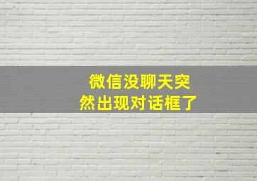 微信没聊天突然出现对话框了