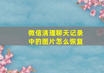 微信清理聊天记录中的图片怎么恢复