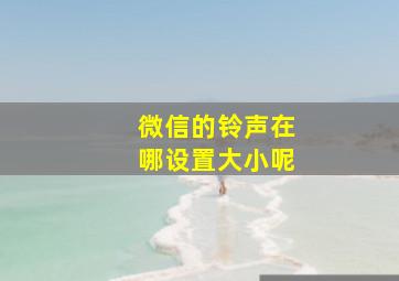 微信的铃声在哪设置大小呢