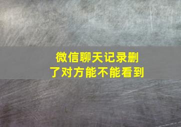 微信聊天记录删了对方能不能看到