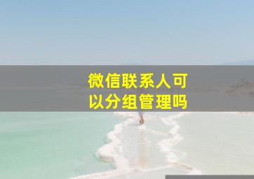 微信联系人可以分组管理吗