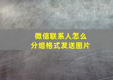 微信联系人怎么分组格式发送图片