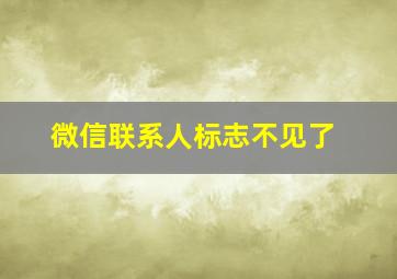 微信联系人标志不见了