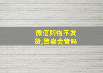 微信购物不发货,警察会管吗