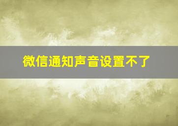 微信通知声音设置不了