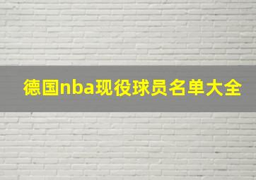 德国nba现役球员名单大全