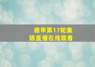 德甲第17轮集锦直播在线观看