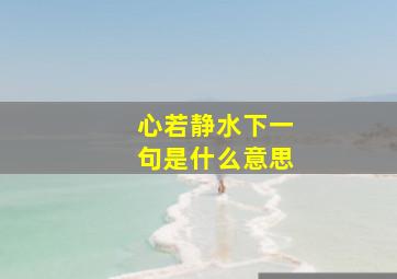 心若静水下一句是什么意思