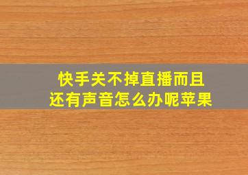 快手关不掉直播而且还有声音怎么办呢苹果