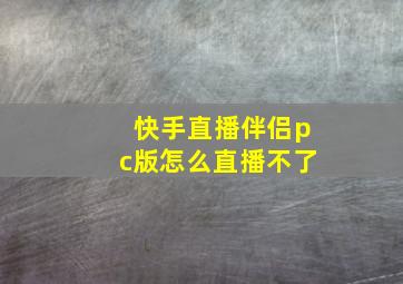 快手直播伴侣pc版怎么直播不了