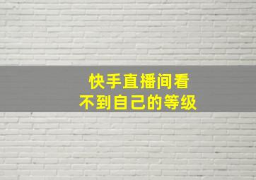 快手直播间看不到自己的等级