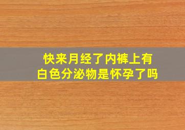 快来月经了内裤上有白色分泌物是怀孕了吗