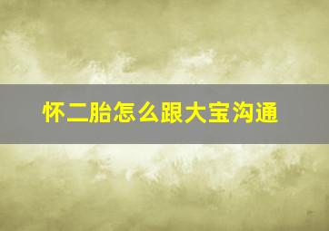 怀二胎怎么跟大宝沟通