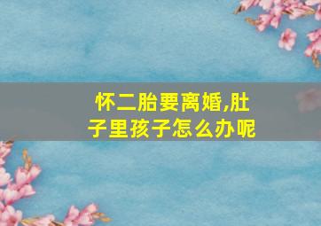 怀二胎要离婚,肚子里孩子怎么办呢