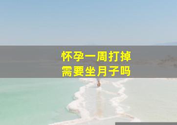 怀孕一周打掉需要坐月子吗