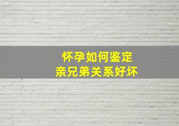 怀孕如何鉴定亲兄弟关系好坏