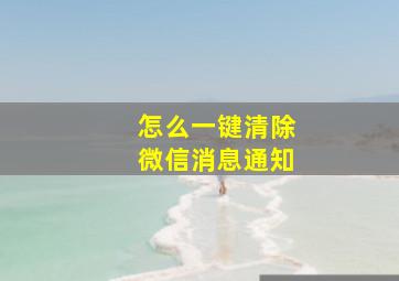 怎么一键清除微信消息通知