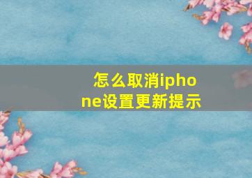 怎么取消iphone设置更新提示