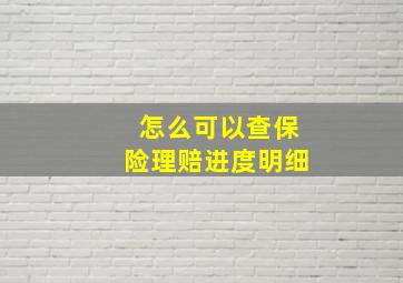 怎么可以查保险理赔进度明细