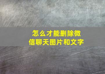 怎么才能删除微信聊天图片和文字