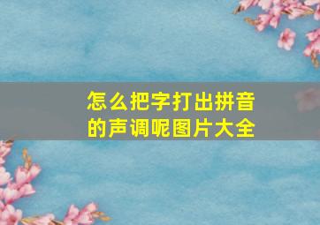 怎么把字打出拼音的声调呢图片大全