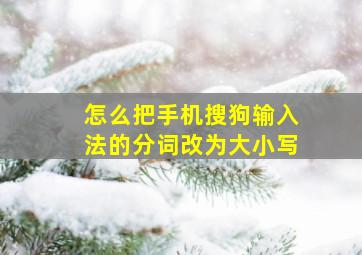 怎么把手机搜狗输入法的分词改为大小写