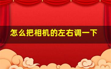 怎么把相机的左右调一下