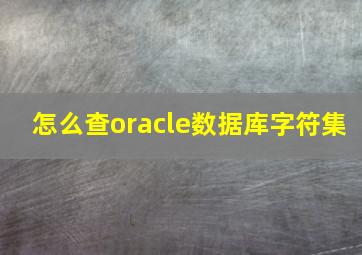 怎么查oracle数据库字符集