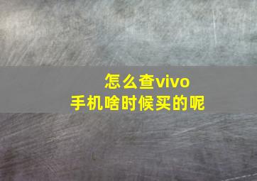 怎么查vivo手机啥时候买的呢