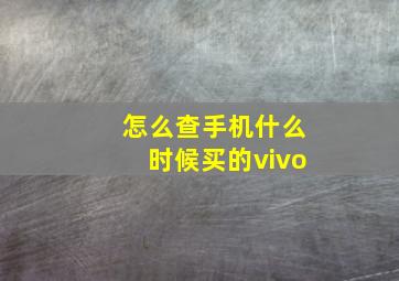 怎么查手机什么时候买的vivo