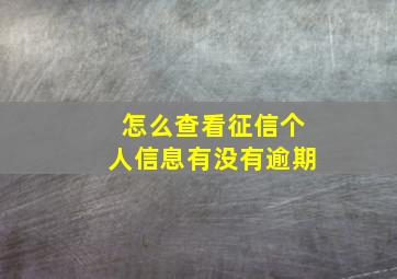 怎么查看征信个人信息有没有逾期