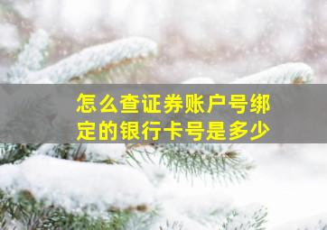 怎么查证券账户号绑定的银行卡号是多少