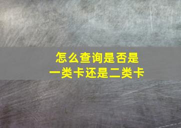 怎么查询是否是一类卡还是二类卡