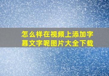 怎么样在视频上添加字幕文字呢图片大全下载