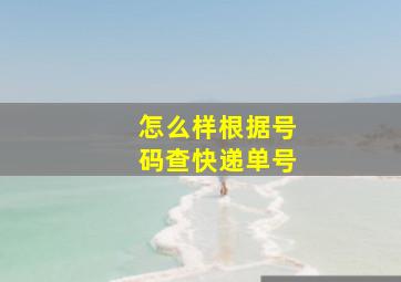 怎么样根据号码查快递单号