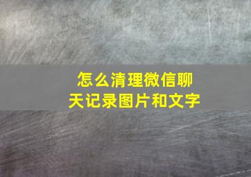 怎么清理微信聊天记录图片和文字